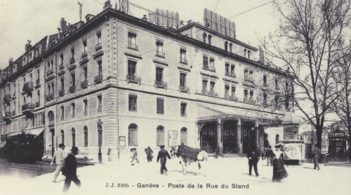 La poste à la rue de Stand vers 1880